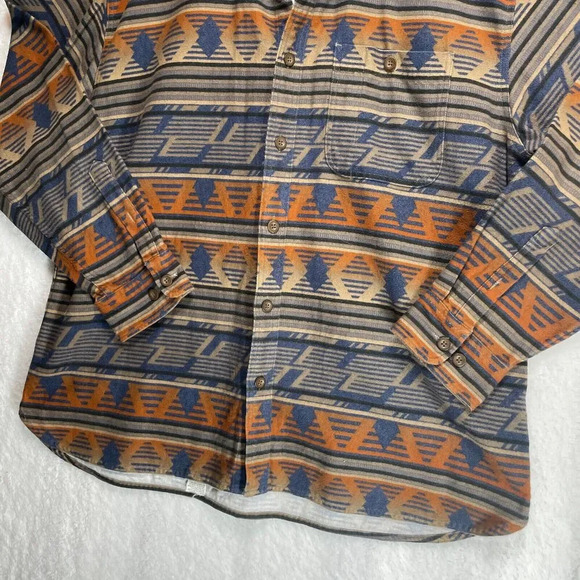 Cabela's 2XL Regular Southwestern Button Up Men's Pocket Fleece Cotton Collared - Picture 3 of 10